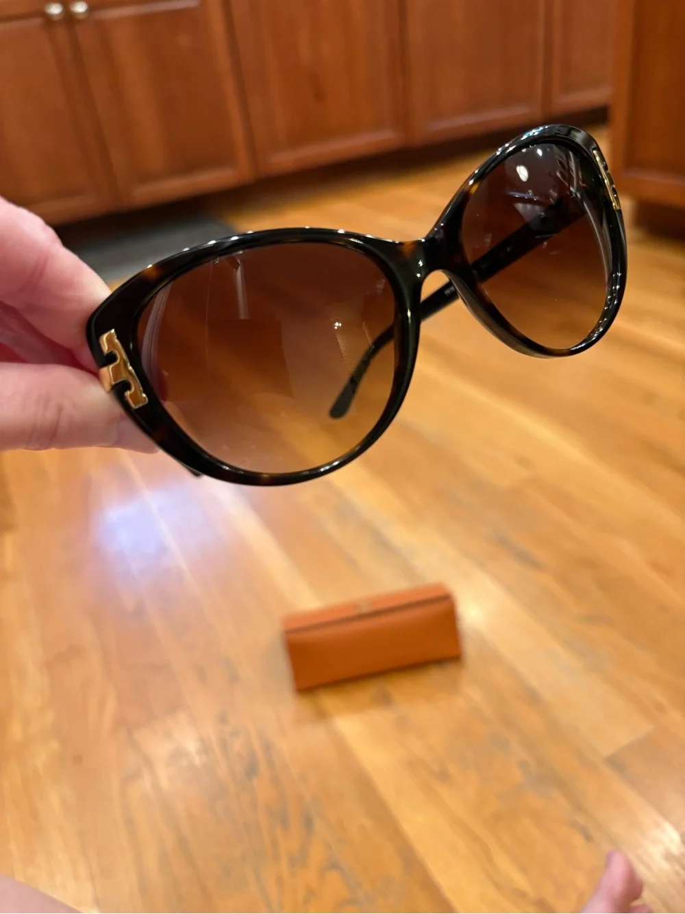 Tory Burch Tortoiseshell Sunglasses with Brown Gradient Lenses